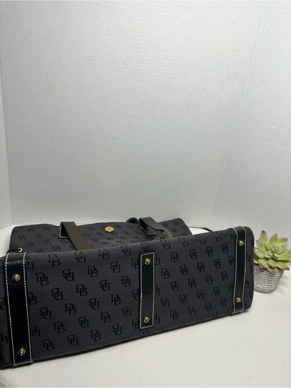 Dooney & Bourke Black DB Monogram Shoulder Tote